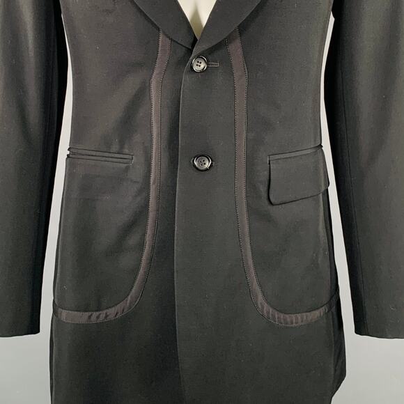 COMME des GARCONS HOMME PLUS 2022 Size S Black Wool Notch Lapel Jacket - Picture 3 of 9